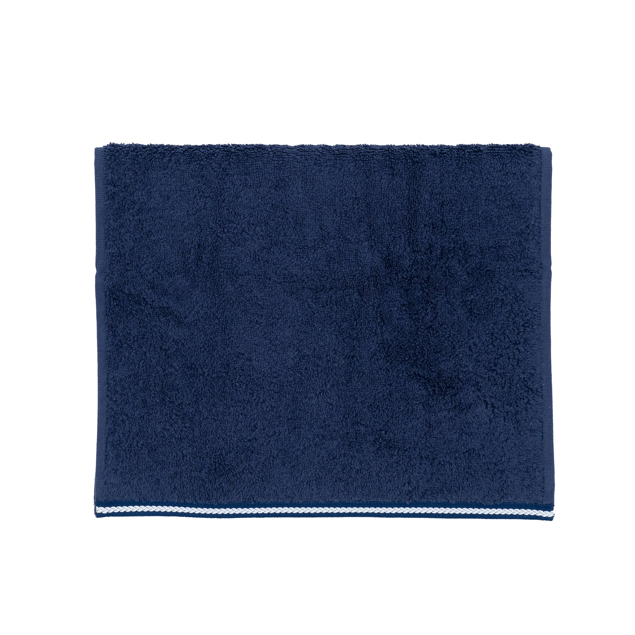 Navy Guest Towels With Chain French Borders Set of 2
