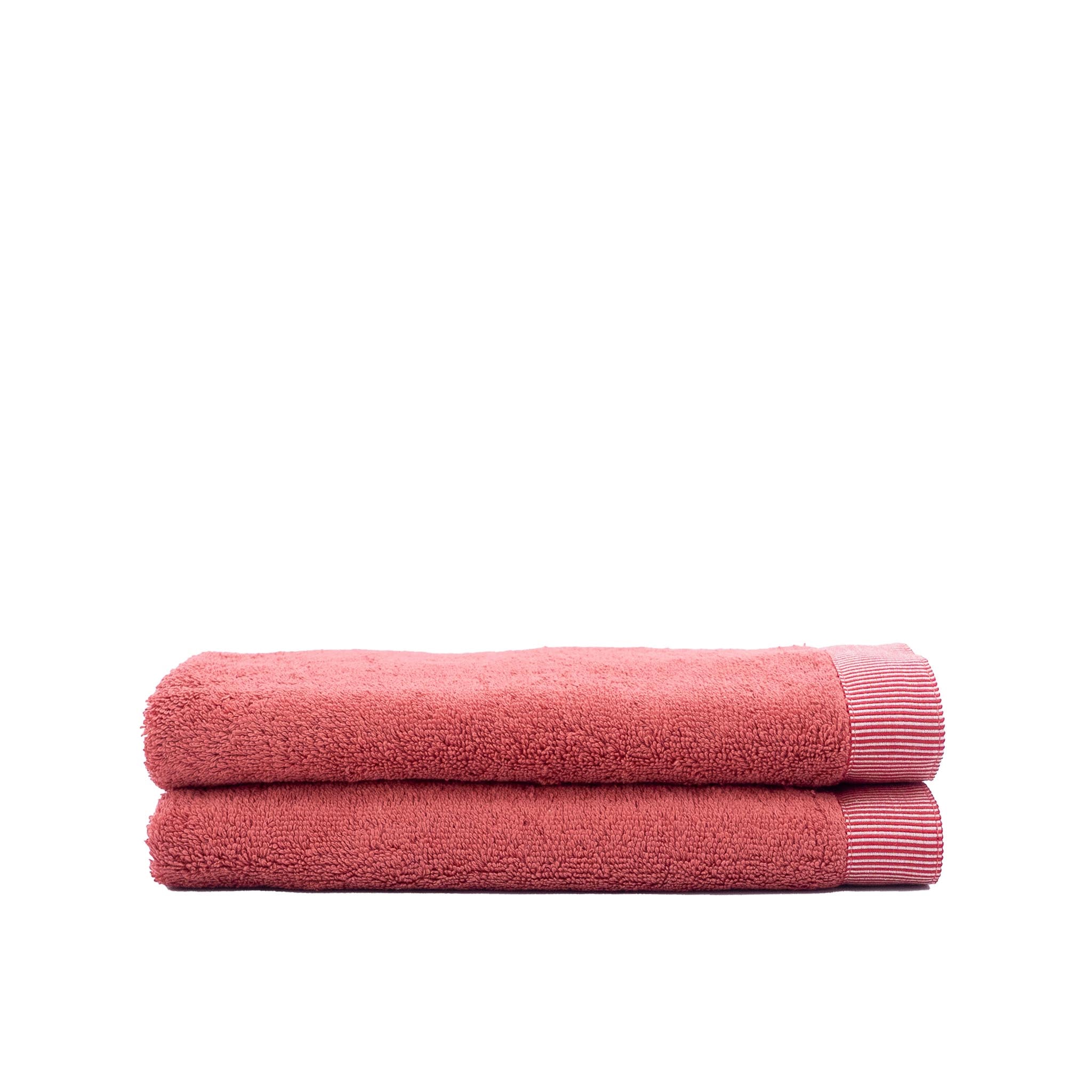 Red Guest Towels With Red Stripes Set of 2