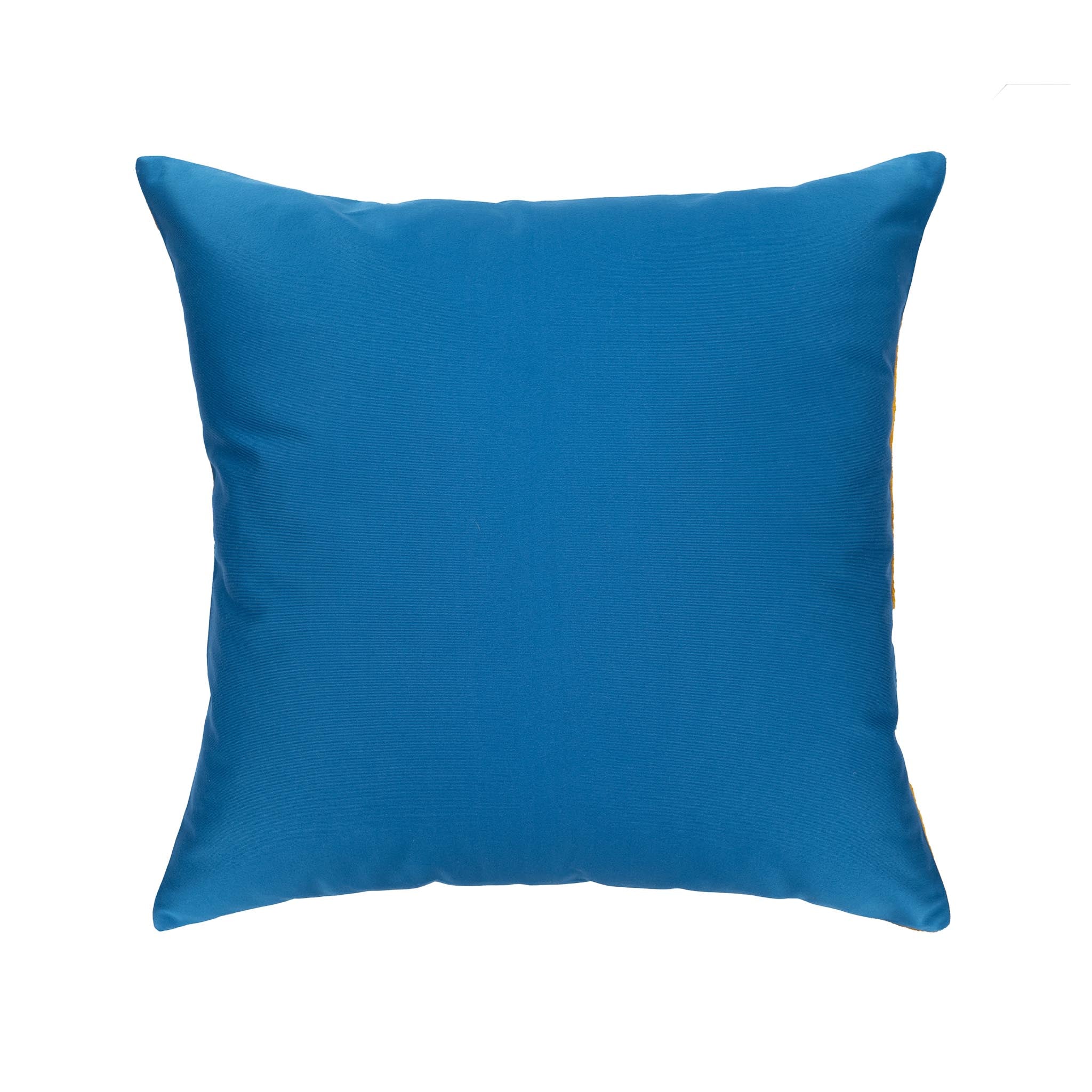 Luxurious blue and white ikat pillow crafted from soft silk velvet, perfect for adding a Mediterranean touch.