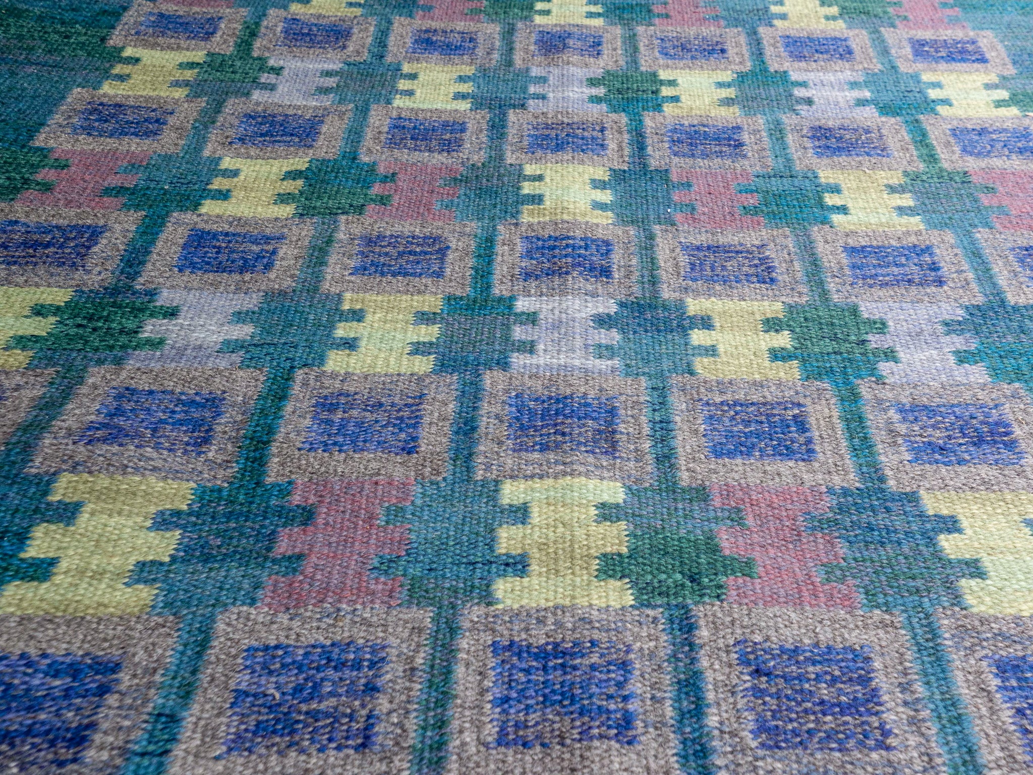 Swedish Mid Century Rug by Judith Johansson, 5' X 7'