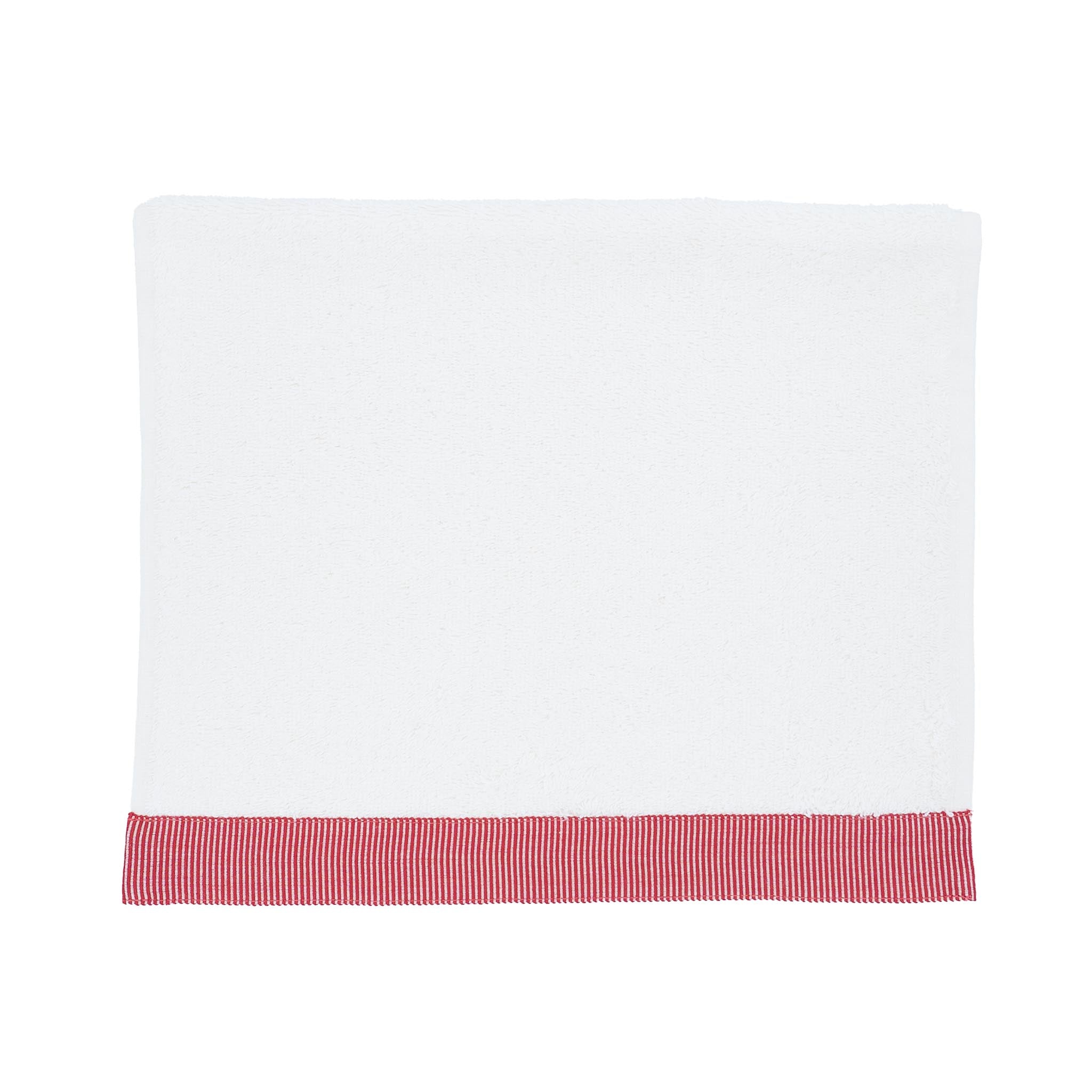 White Guest Towels With Red Stripes Set of 2