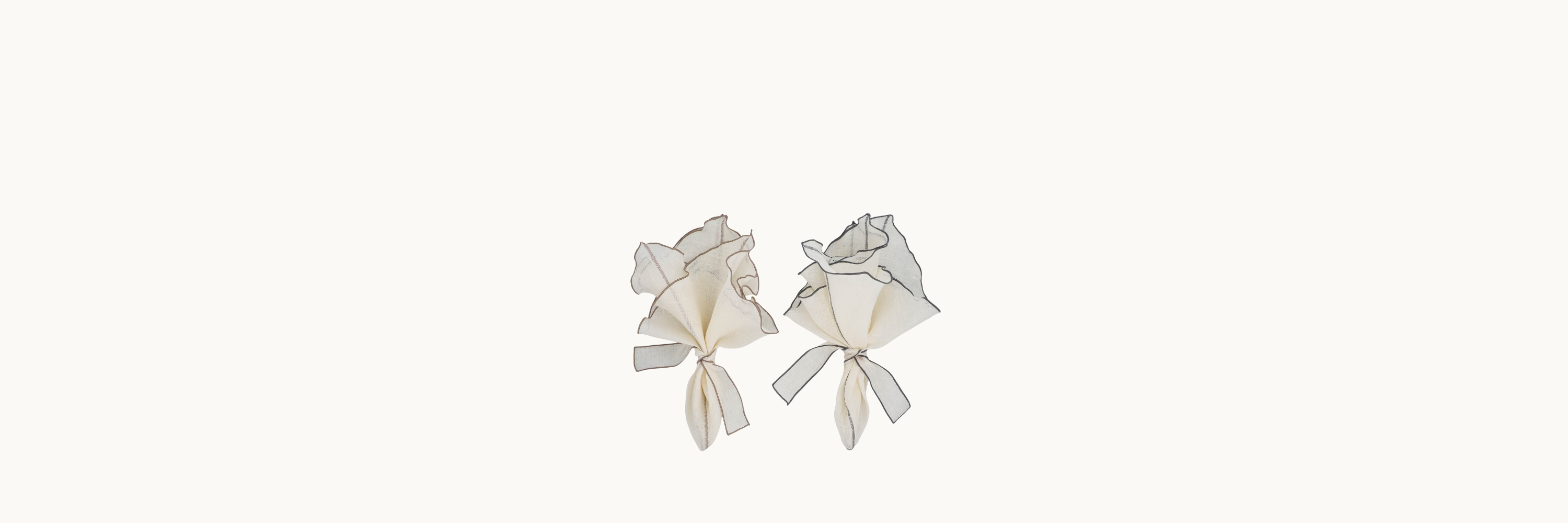 Ruffled and Hemstitched Linen Napkins
