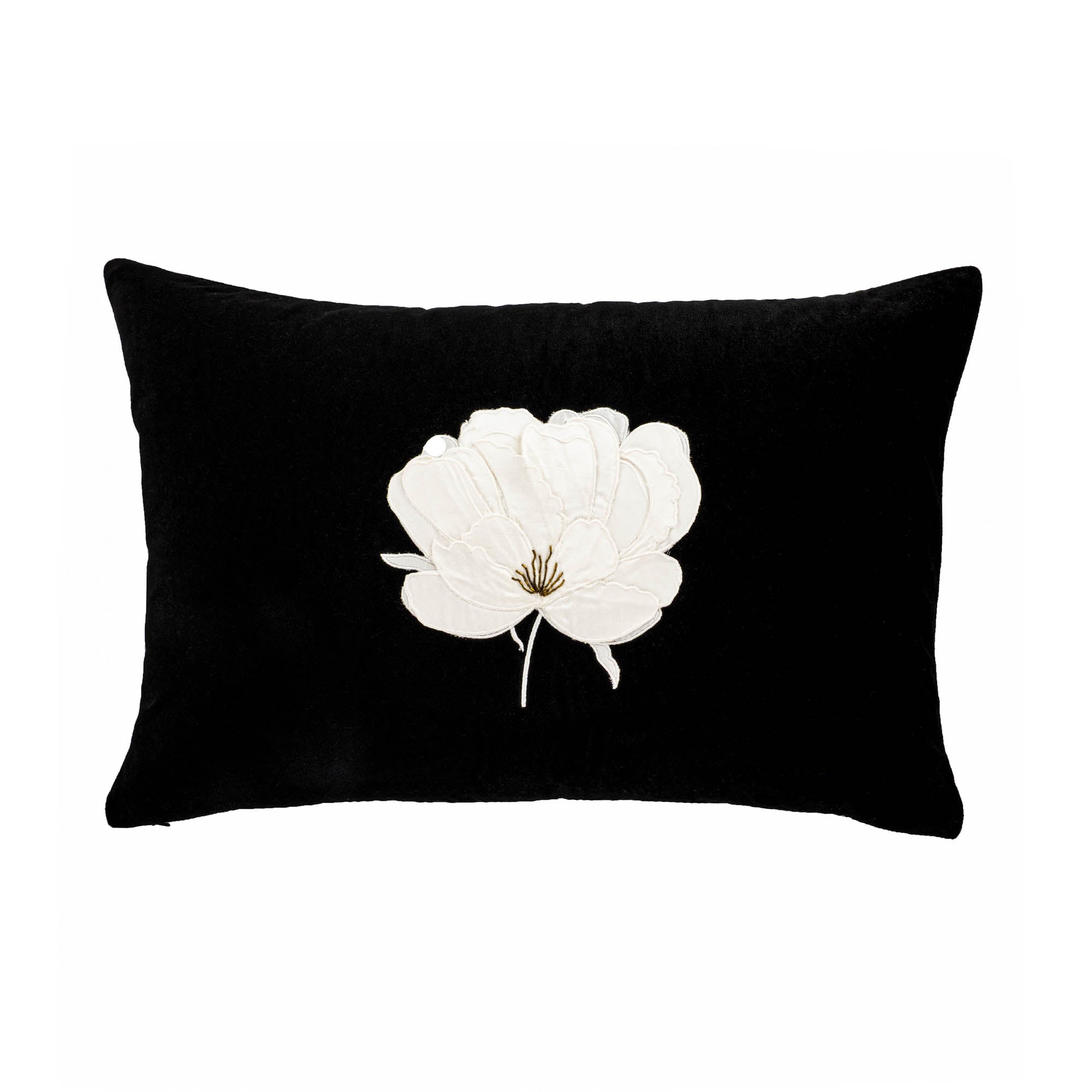 Lotus Silk Velvet Throw Pillow 12 X 20