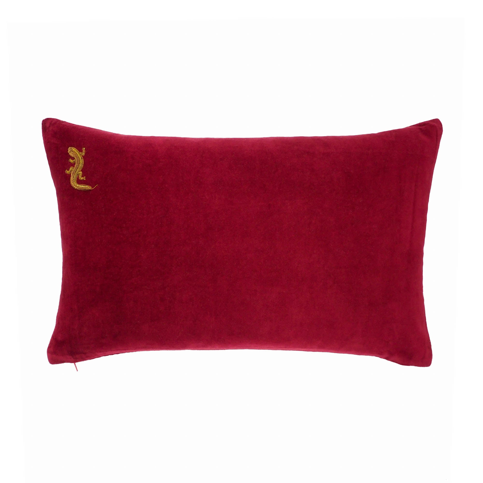 Red Gecko Velvet Throw Pillow Cover 14 X 24