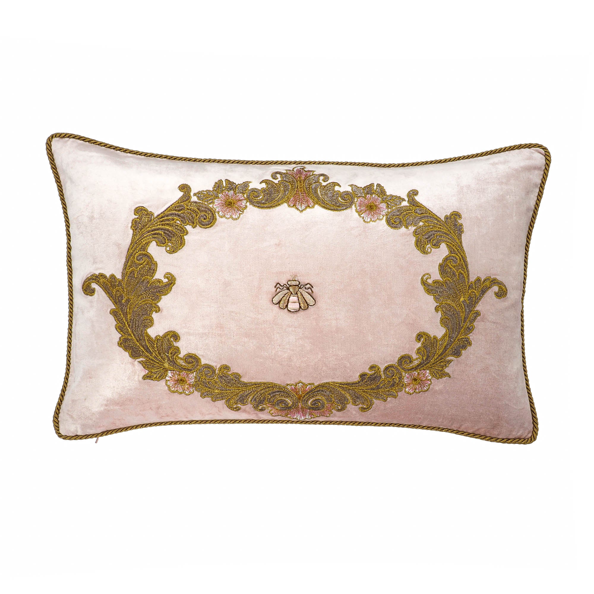 Bumble Bee Silk Velvet Throw Pillow Cover 12 X 20
