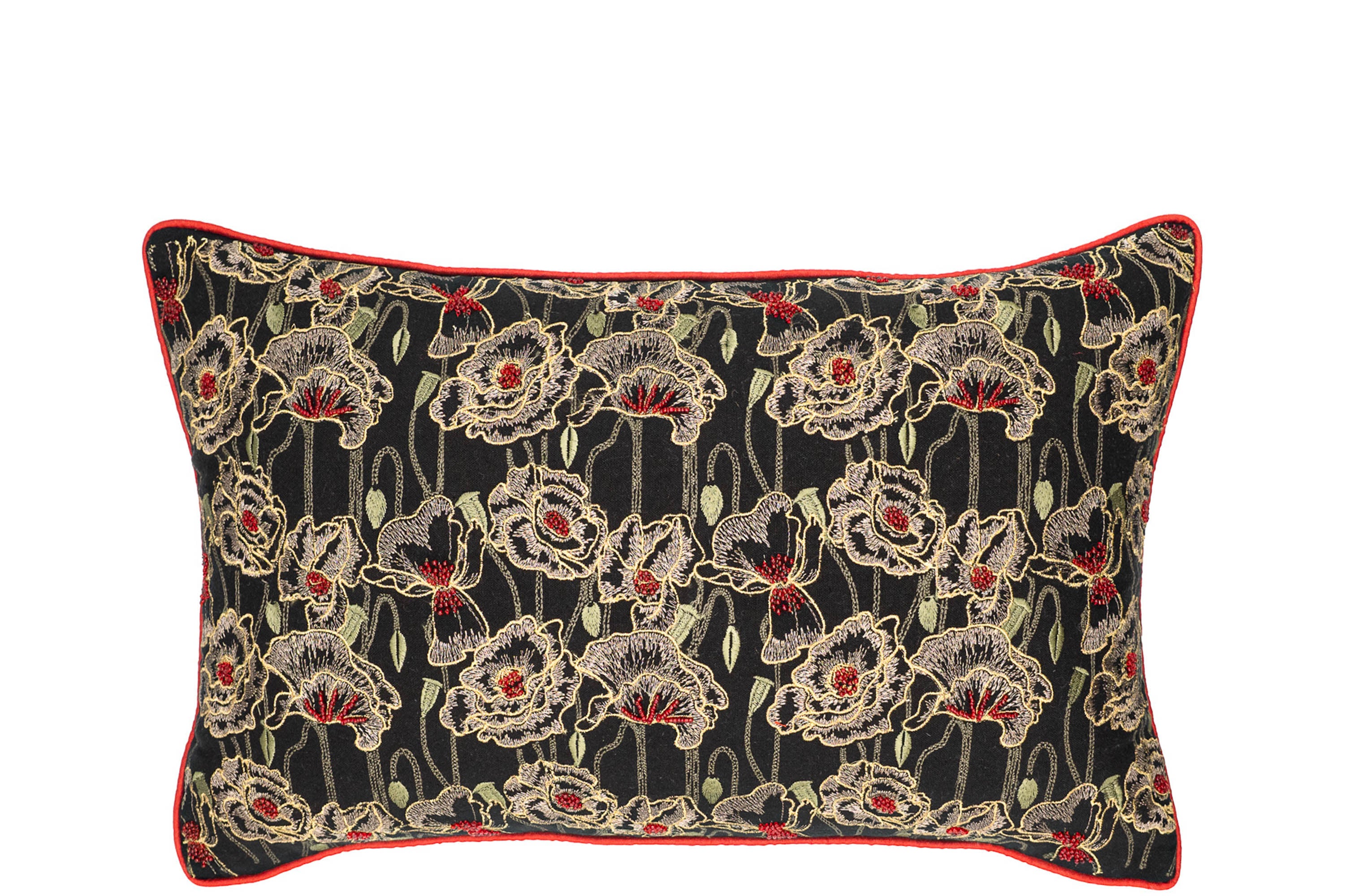 Black Orchid Throw Pillow, 12" X 20"