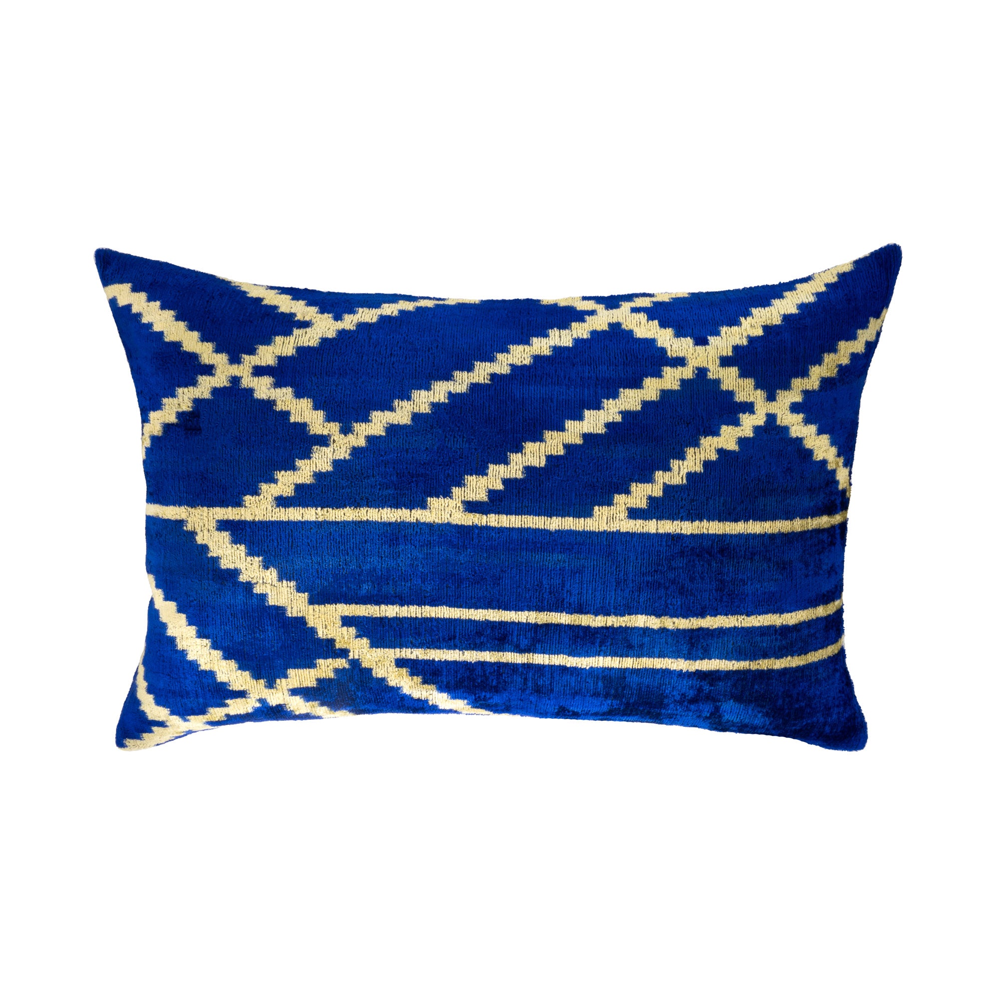 Coastal Silk Velvet Ikat Pillow Cover 16 X 24