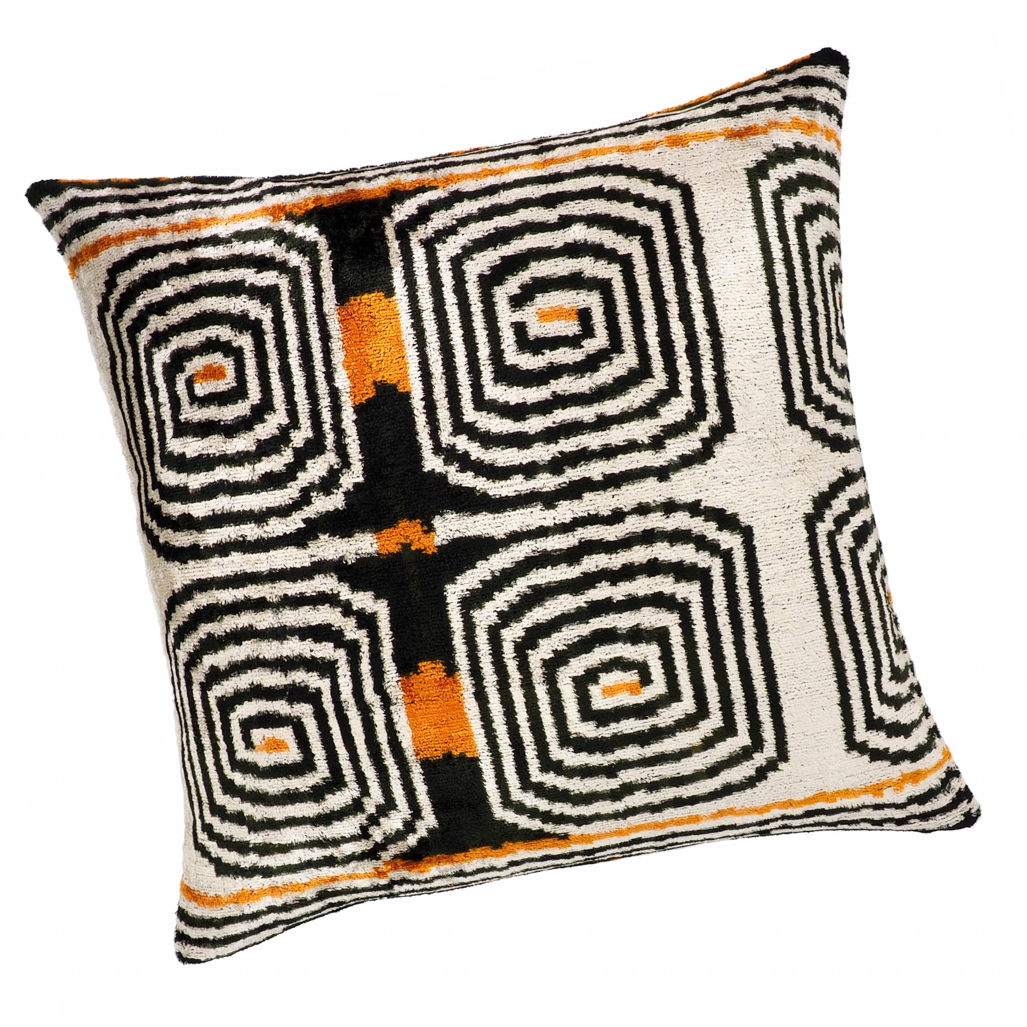 Chouchou Touch Labyrinth Pillow Cover, showcasing intricate patterns and smooth silk velvet textures.
