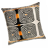 Labyrinth Silk Velvet Ikat Pillow Cover 20 X 20