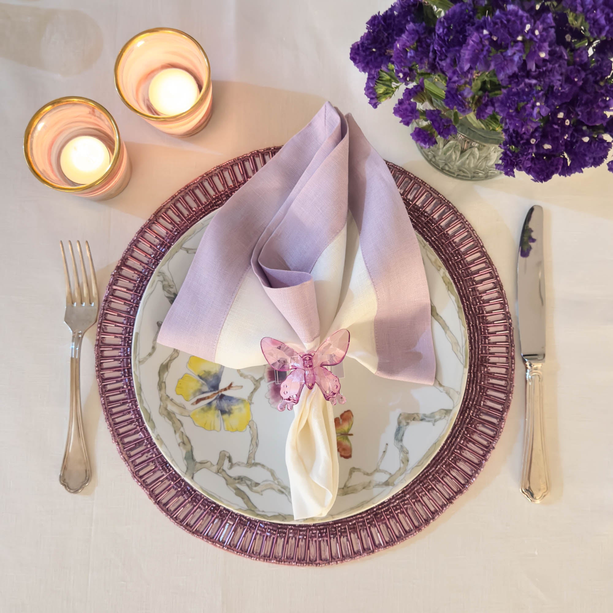 Lilac Linen Napkins, Set of 4