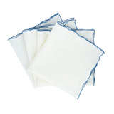 Chouchou Touch wedding event formal cloth dinner linen napkin with blue ruffled hemstitch edges