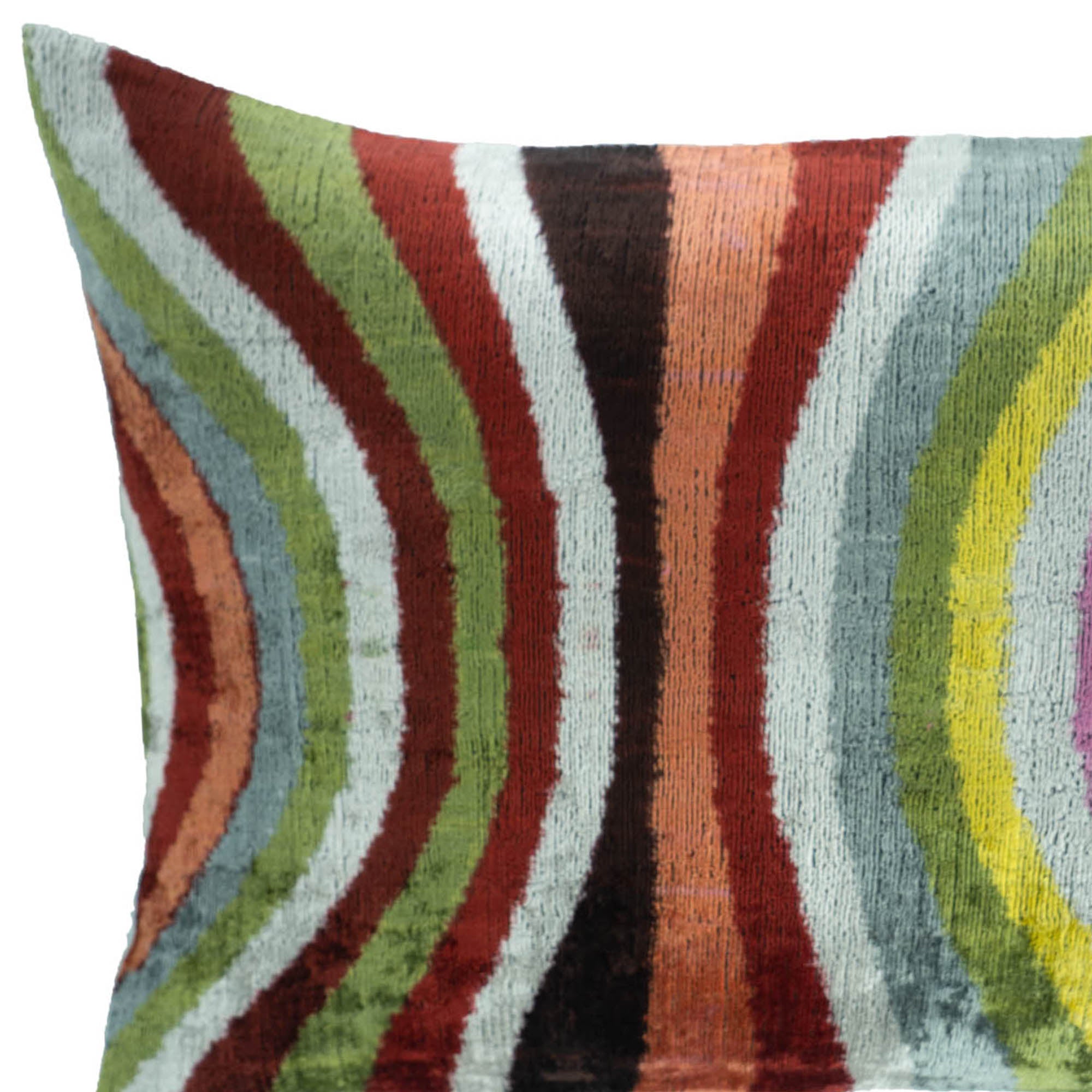 Pauli Silk Velvet Ikat Throw Pillow Cover 16 X 24