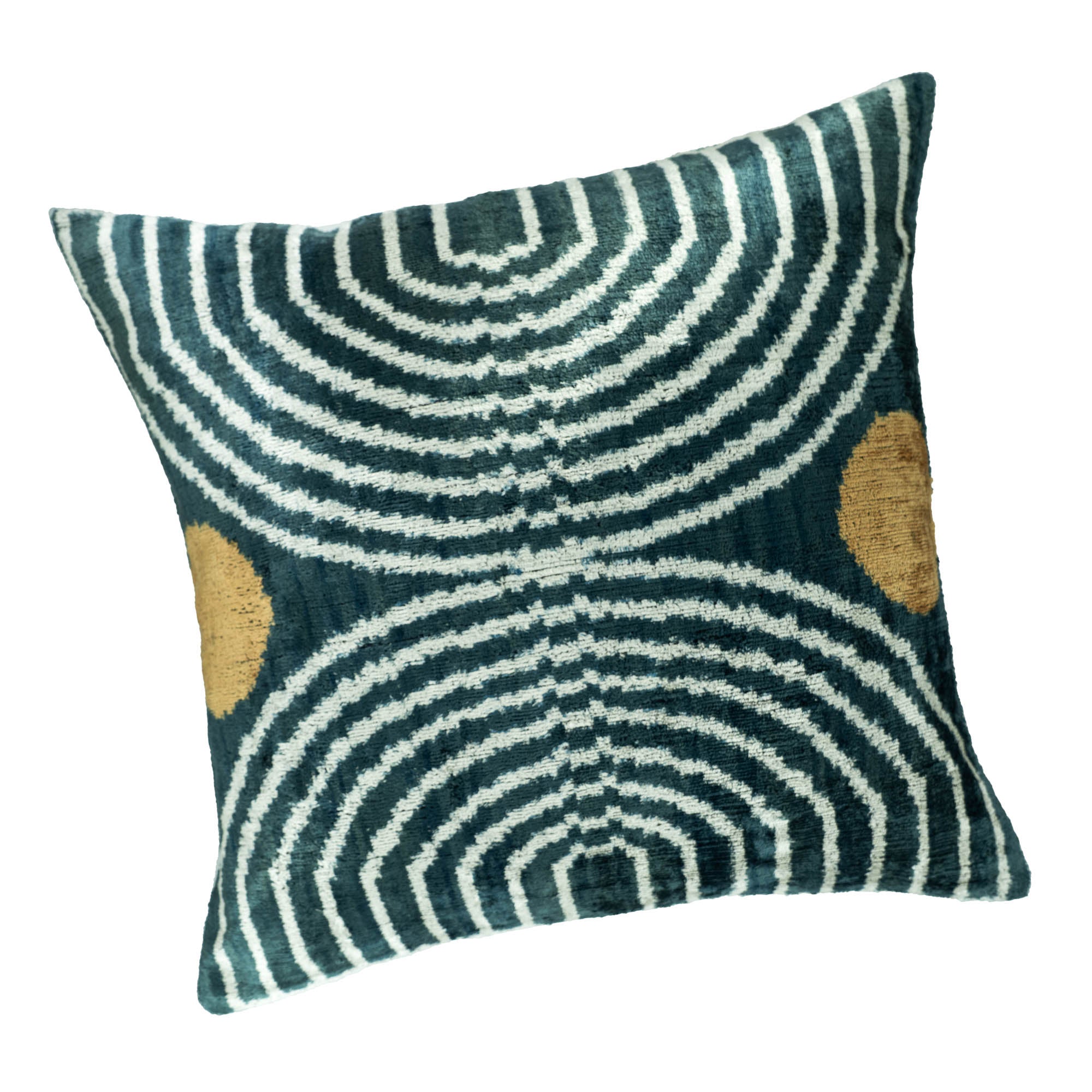 Ripple Silk Velvet Ikat Throw Pillow Cover 20 X 20