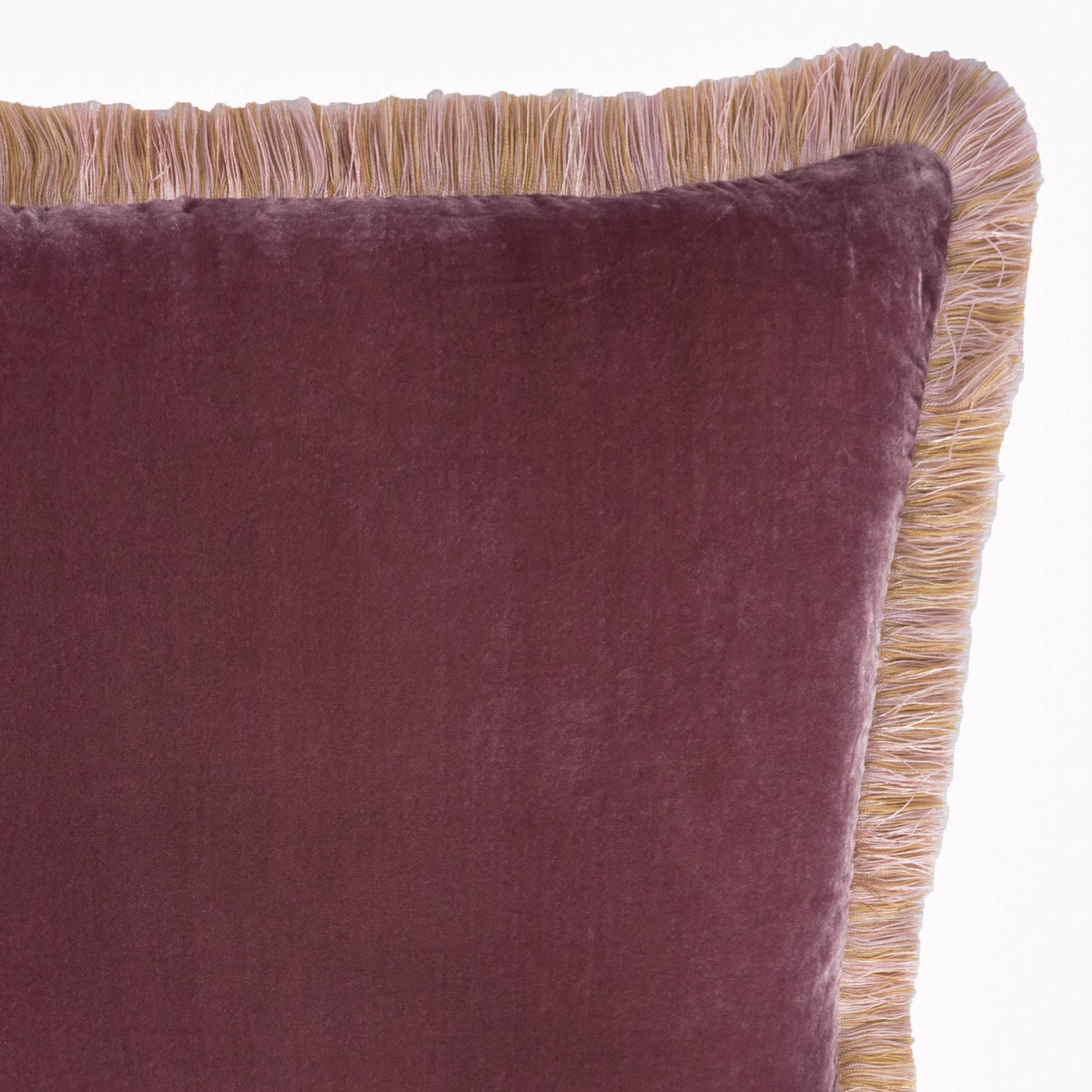 Rose Fringed Silk Velvet Throw Pillow