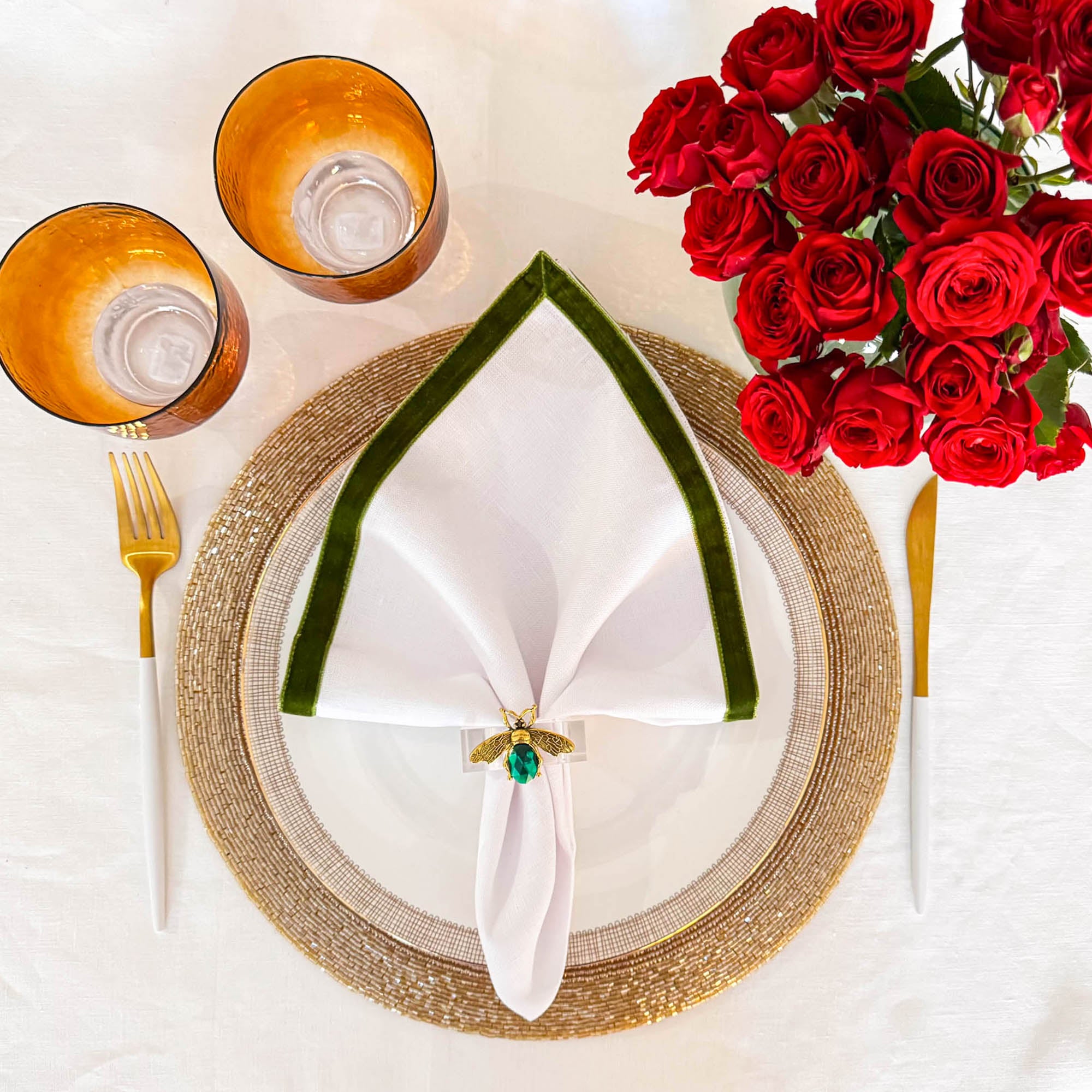 Sol Glass Beaded Placemats, designed with high-quality luminous beads and cotton backing for a refined look.