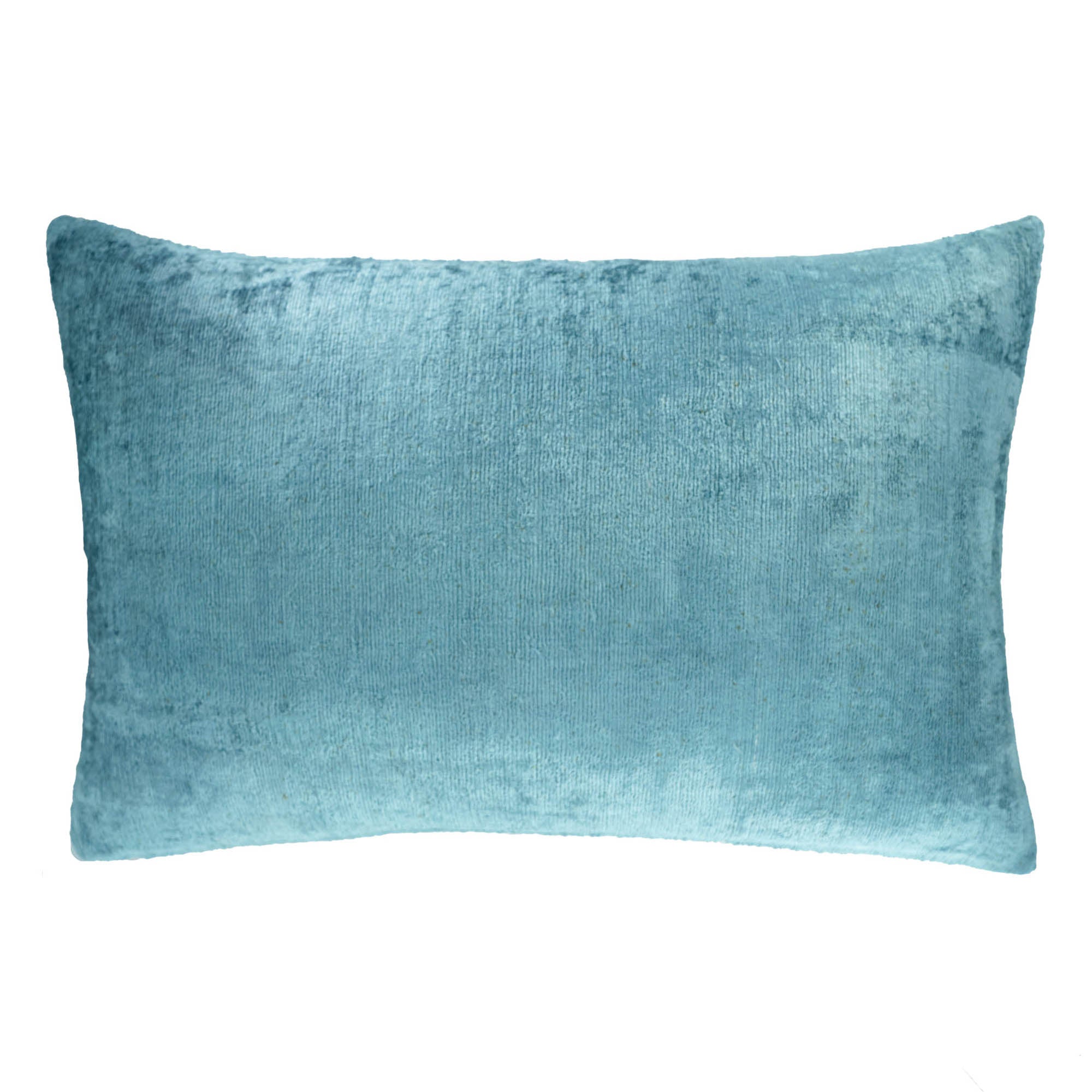 Handwoven Tiffany Silk Velvet Pillow Cover, 16" x 24", perfect for adding a vibrant touch to modern decor.
