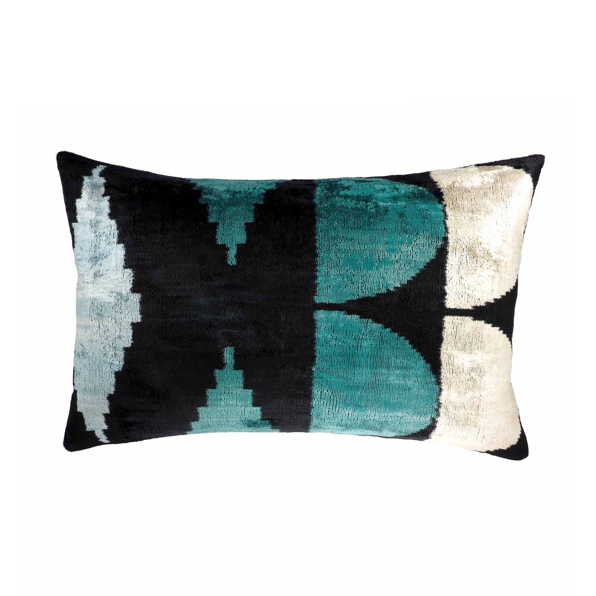 Chouchou Touch ArtDeco Silk Velvet Ikat Throw Pillow Cover 16 X 24