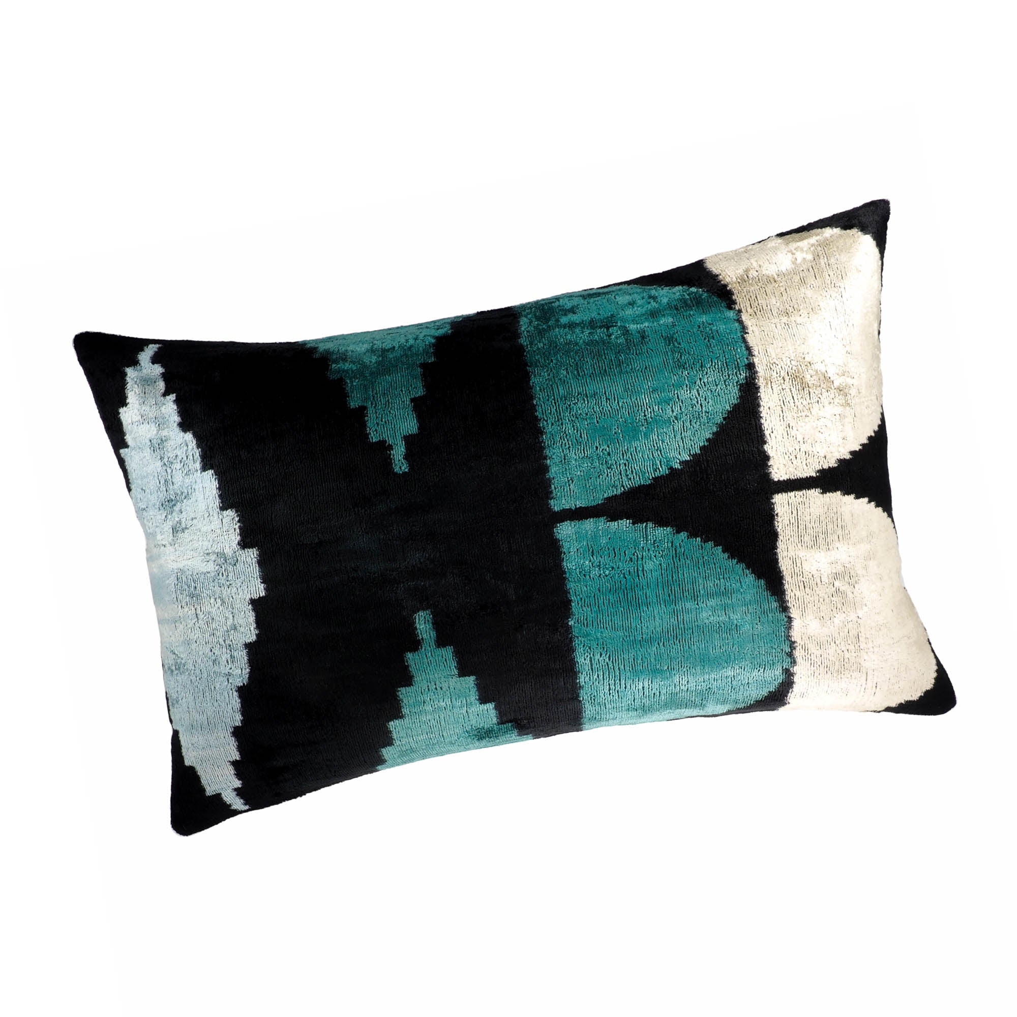 ArtDeco Silk Velvet Ikat Throw Pillow Cover 16 X 24