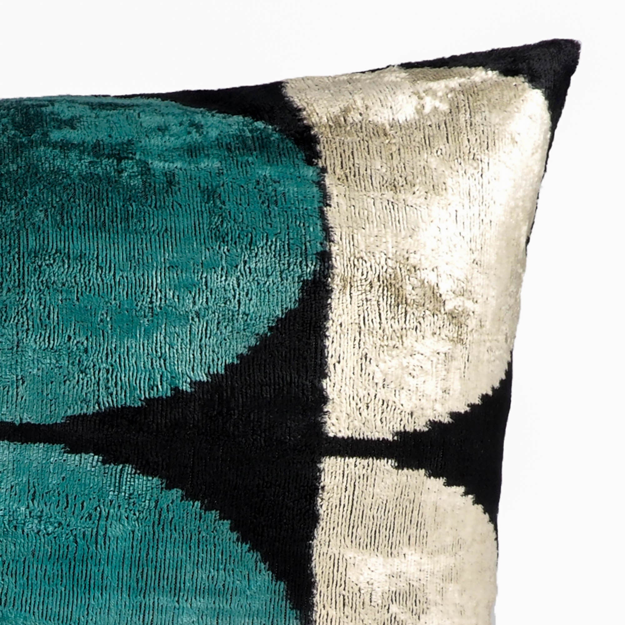 ArtDeco Silk Velvet Ikat Throw Pillow Cover 16 X 24