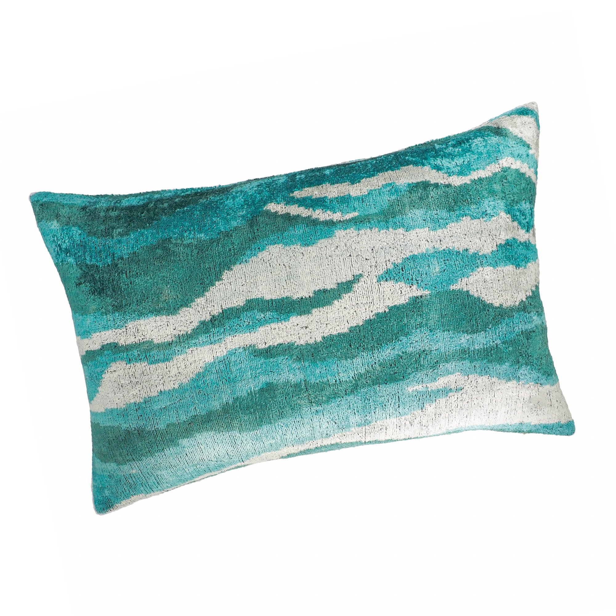 silk velvet ikat accent pillow