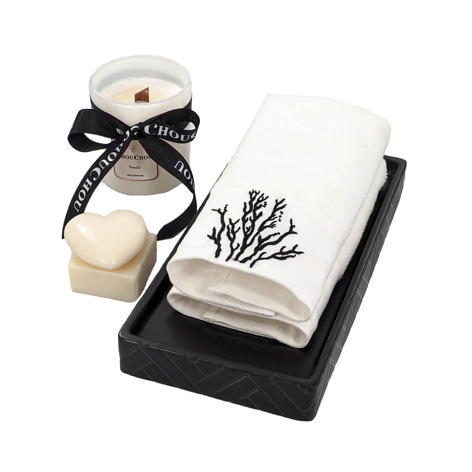 Black Coral Guest Towels 12 X 12 Set of 2