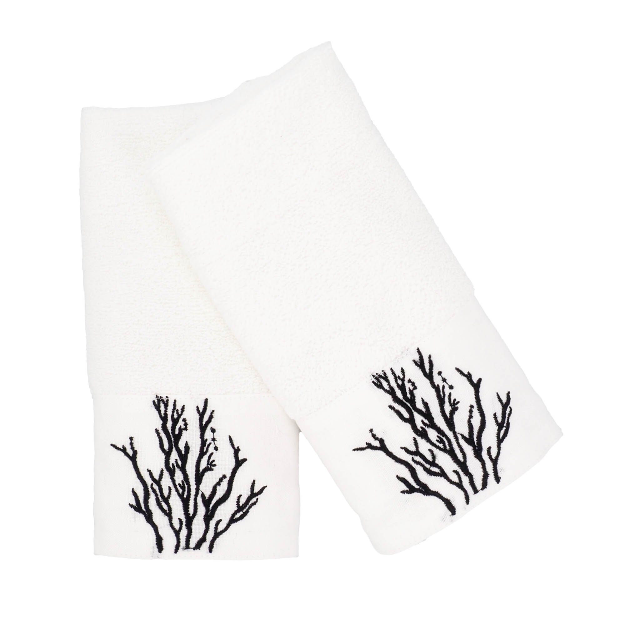 Black Coral Guest Towels 12 X 12 Set of 2