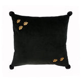 Chouchou Touch Black Bee Velvet Throw Pillow Cover 19 X 19