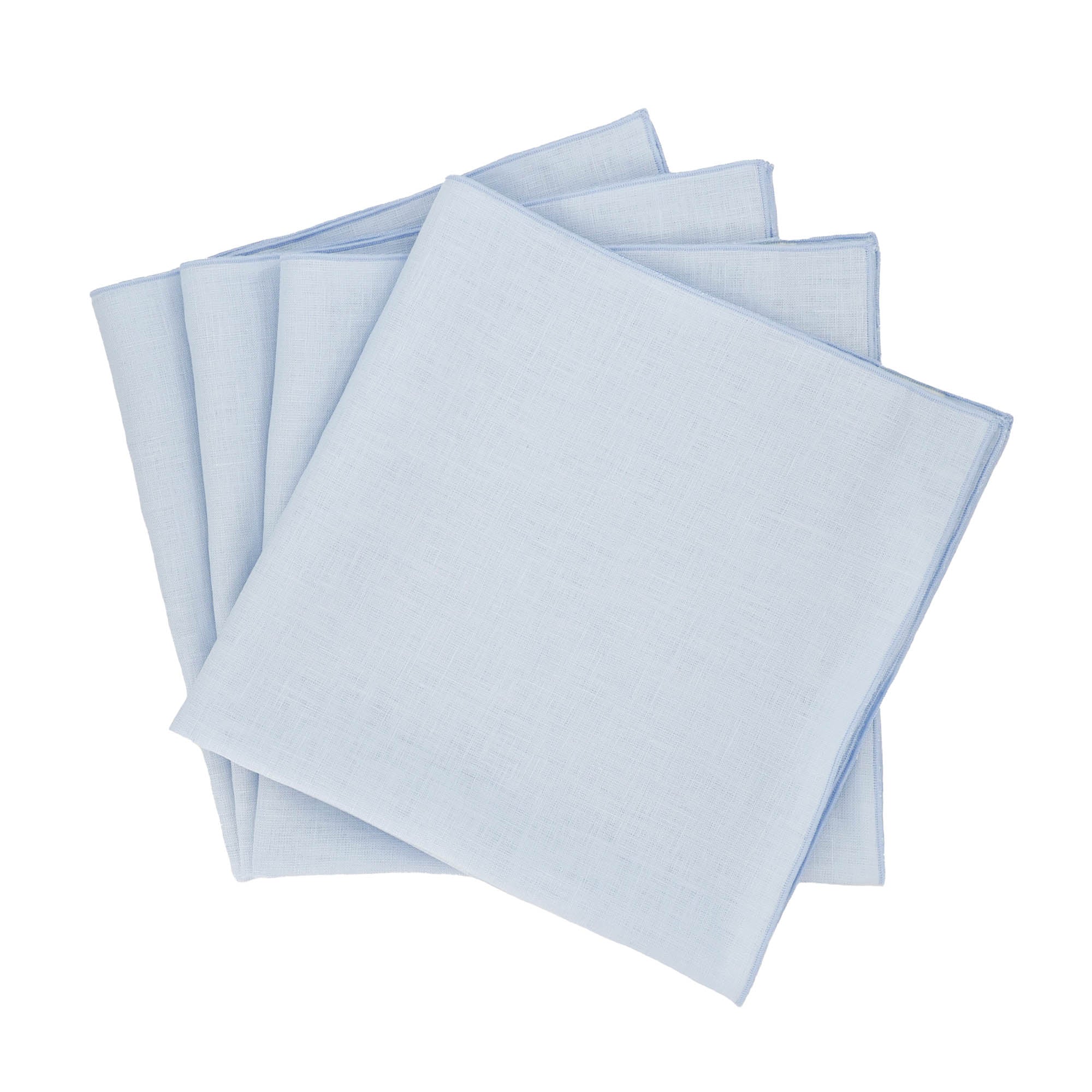 Set of four blue linen napkins for weddings, parties, family and friend gatherings and home decor