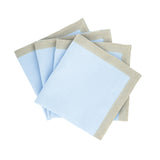 Chouchou Touch blue high quality linen napkin size 20 X 20 inches with gold sparkle borders