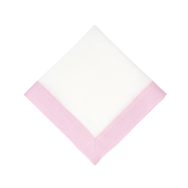 wedding napkin with blush pink borders