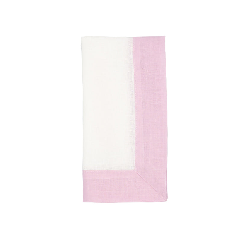 formal dining napkin with blush borders