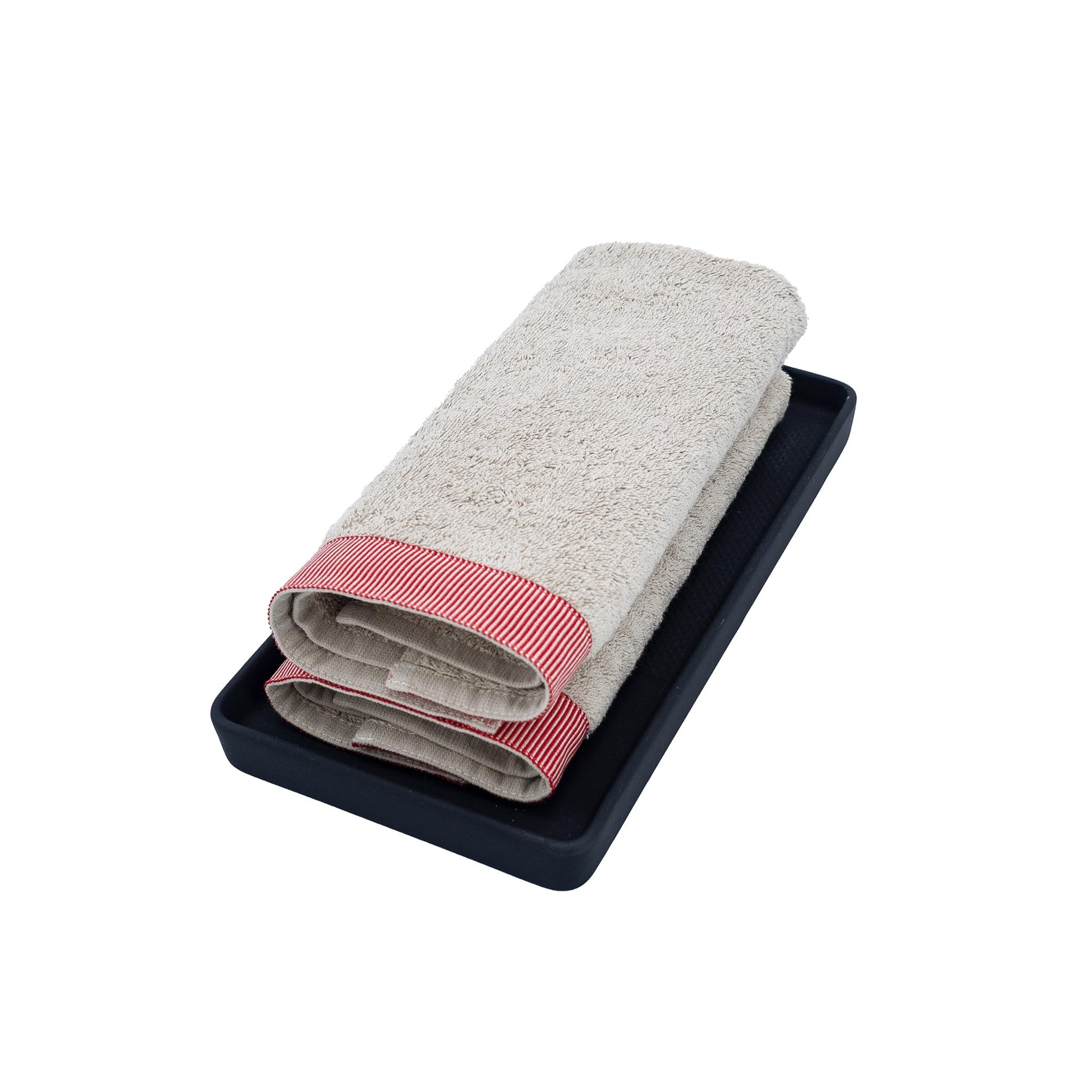 Camel Guest Towels With Red Stripes Set of 2