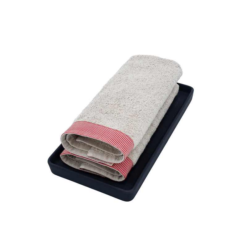 Camel Guest Towels With Red Stripes Set of 2