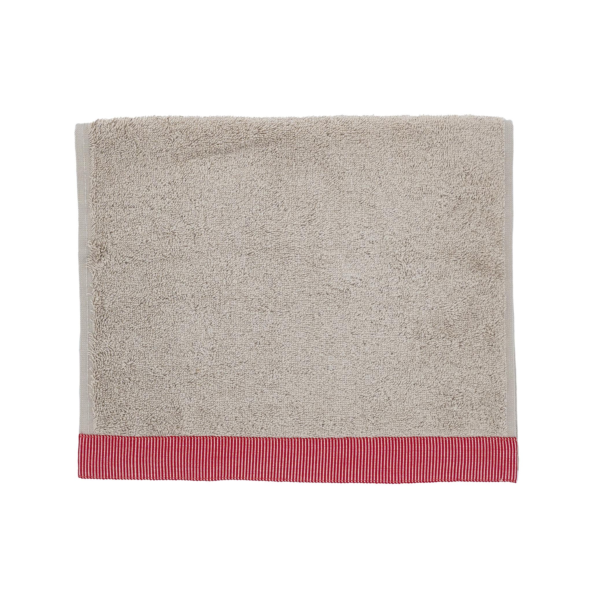 Camel Guest Towels With Red Stripes Set of 2