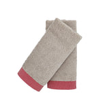 Camel Guest Towels With Red Stripes Set of 2