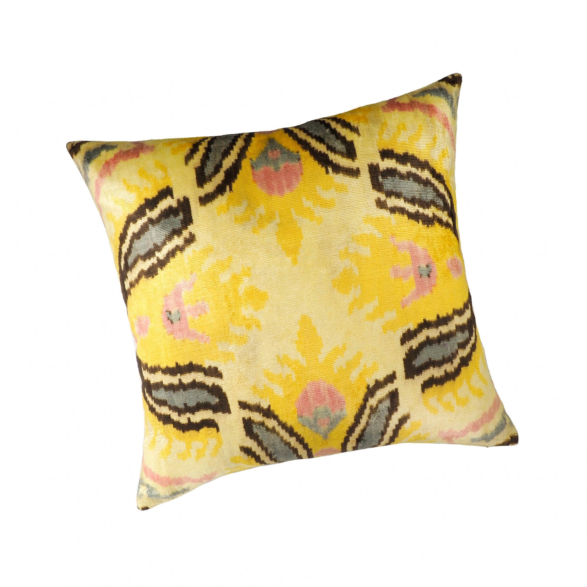 Chouchou Touch Canarias Silk Velvet Ikat Throw Pillow Cover 20 X 20