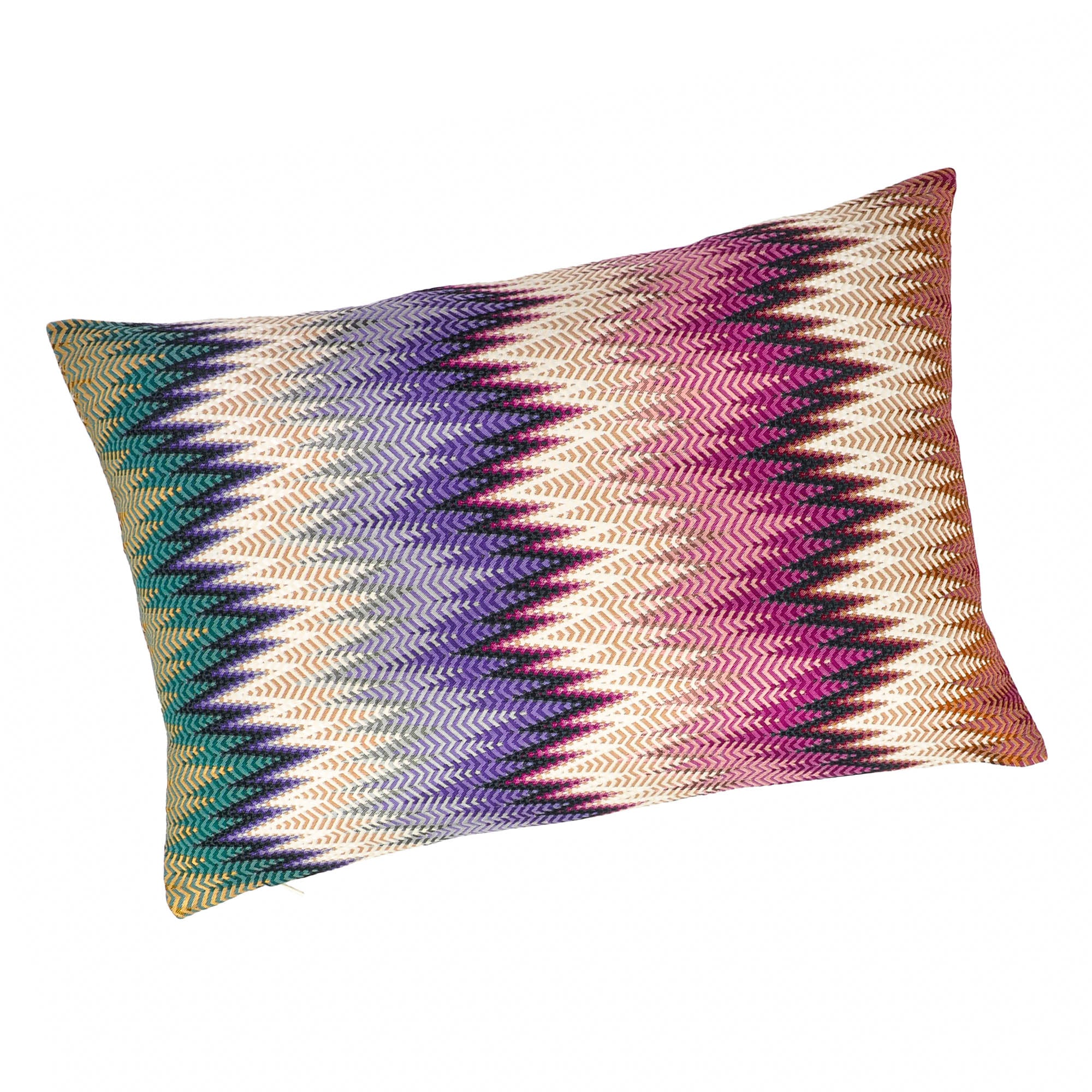 Stylish Chevron Throw Pillow in 13" x 21", adding a vibrant touch to patios, poolside, or home interiors.
