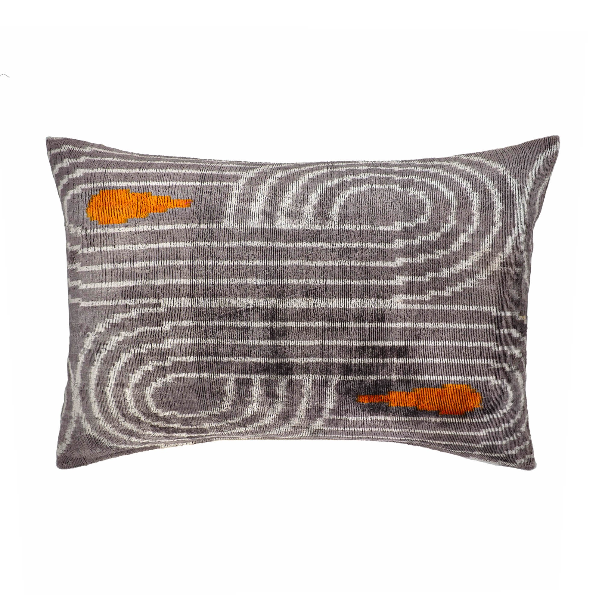 Daytona Silk Velvet Ikat Throw Pillow Cover, 16 x 24, with traditional Ikat weaving techniques and a modern silk velvet finish, perfect for adding elegance to your decor.