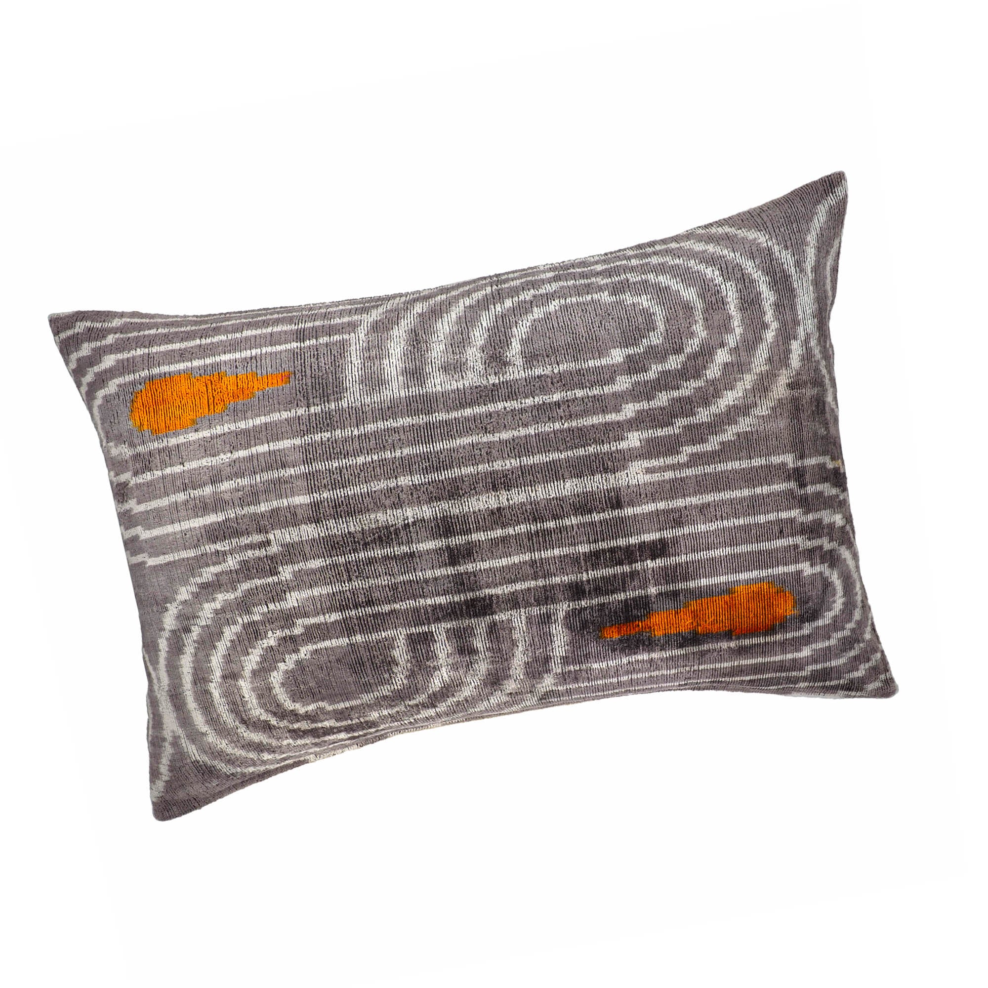 Chouchou Touch Daytona Silk Velvet Ikat Pillow Cover, 16 x 24, designed with handwoven Ikat patterns in bold colors, adding texture and style to your home.