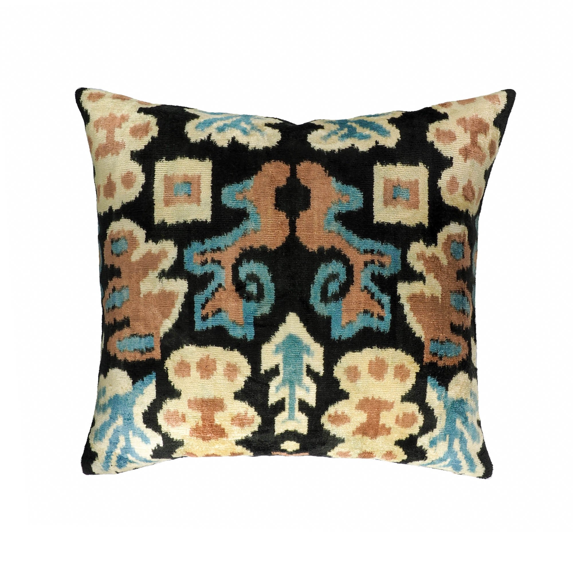 Chouchou Touch Eden Silk Velvet Ikat Throw Pillow Cover 20 X 20