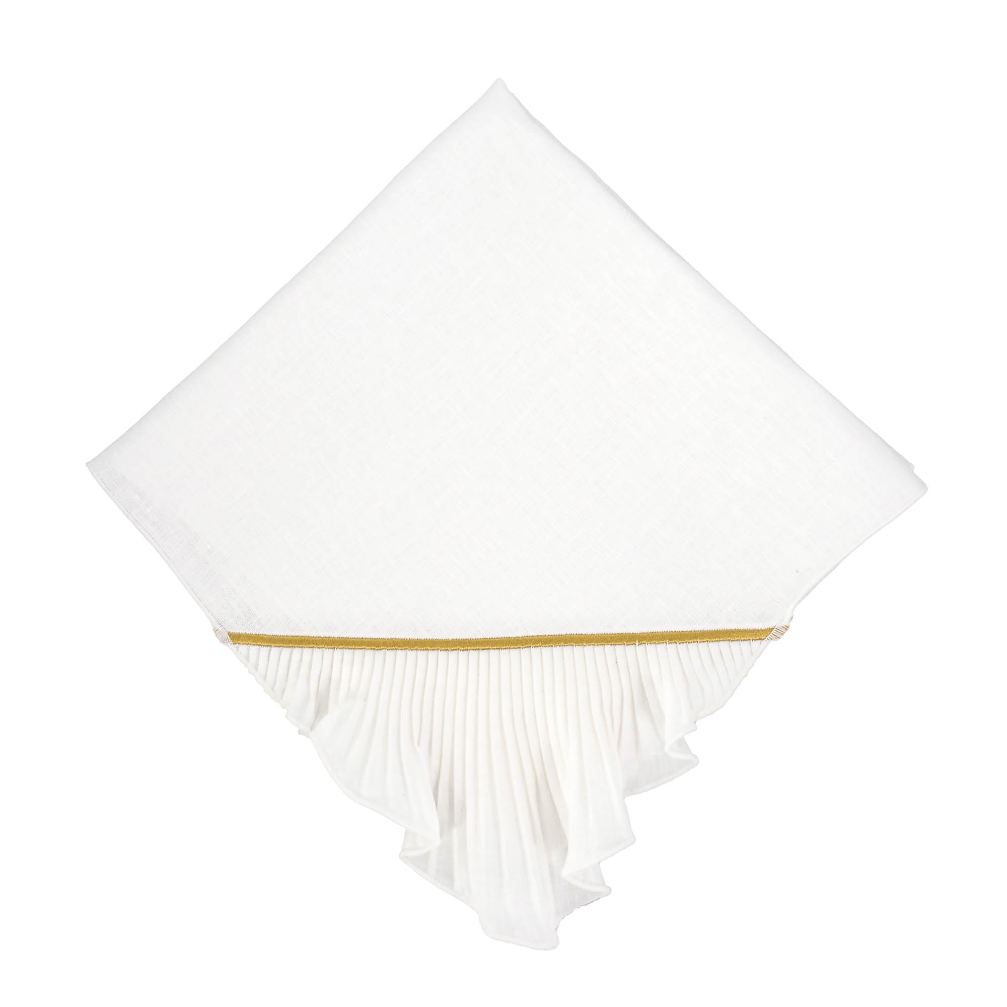 Gold Pleated Linen Napkins Set of 4