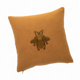 Golden Bee Cotton Throw Pillow Cover