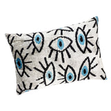 throw pillow gray silk velvet eye design