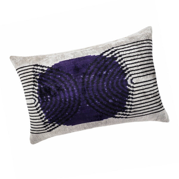 Infinity Silk Velvet Ikat Throw Pillow Cover 16 X 24