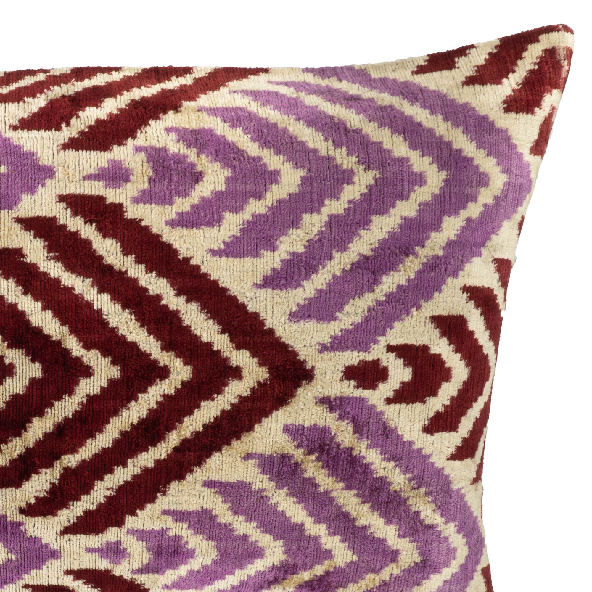 Journey Silk Velvet Ikat Throw Pillow Cover 16 X 24