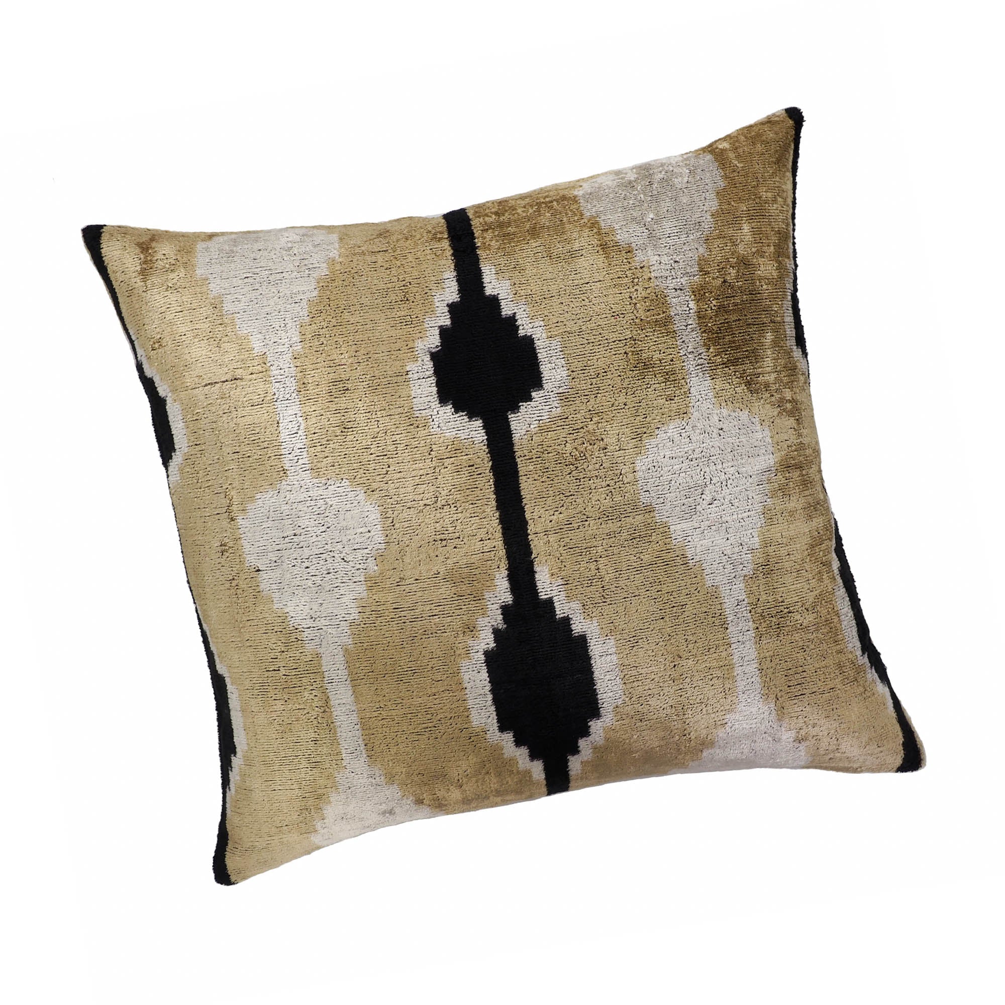 Kisses Silk Velvet Ikat Throw Pillow Cover, 20 x 20, crafted from premium silk velvet with vibrant Ikat patterns, perfect for adding sophistication to your decor.