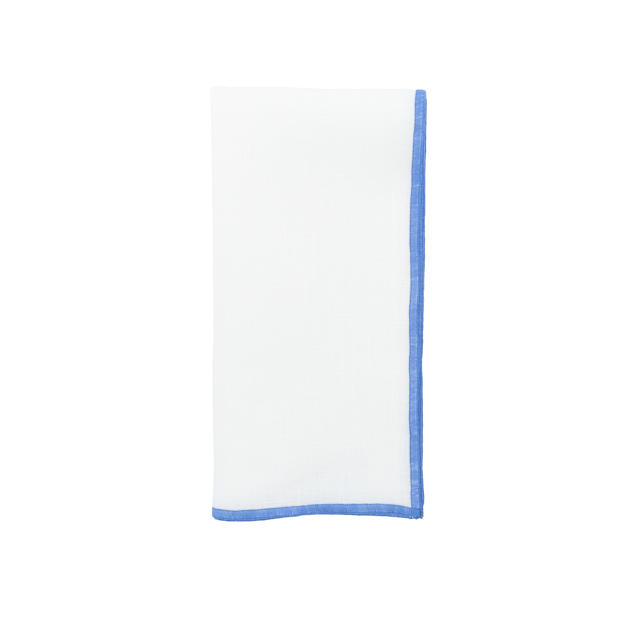 Linen Napkins With Blue Stitch Edges, Set of 4