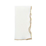 chouchou touch linen napkins with gold ruffled edges