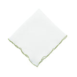 transparent green ruffled edge linen napkin