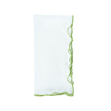 Green linen hemstitch cloth dinner napkin